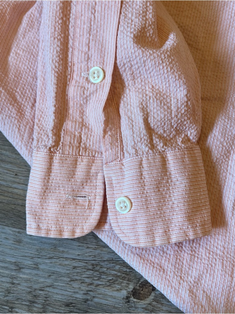 Polo Ralph Lauren orange/white pinstriped Buttondown Shirt Greggor 100% cotton L - Picture 6 of 9